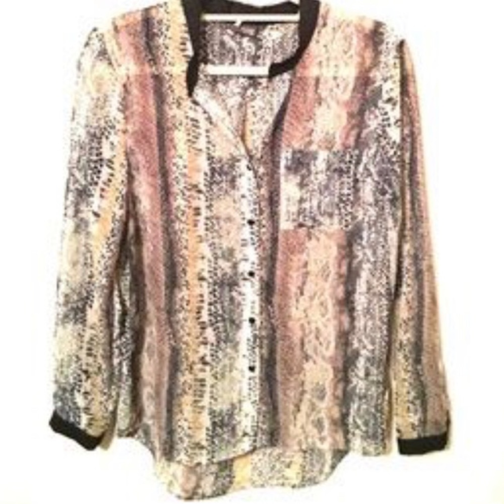 Sparkle & Fade Size M Snake Print Blouse